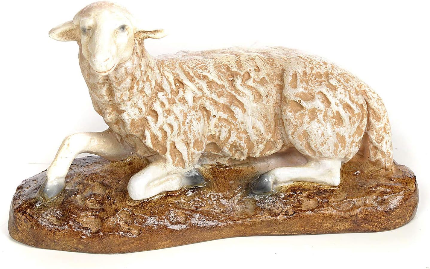 Holyart Nativity Figurine, Lying Lamb in Wood Pulp, 30 cm (Antique Decor)