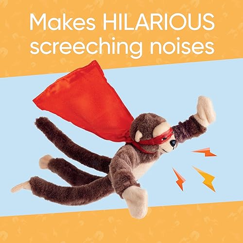 Miniatura 4 de Juego de 3 monos aulladores voladores de peluche con sonido, 11.5 pulgadas de alto