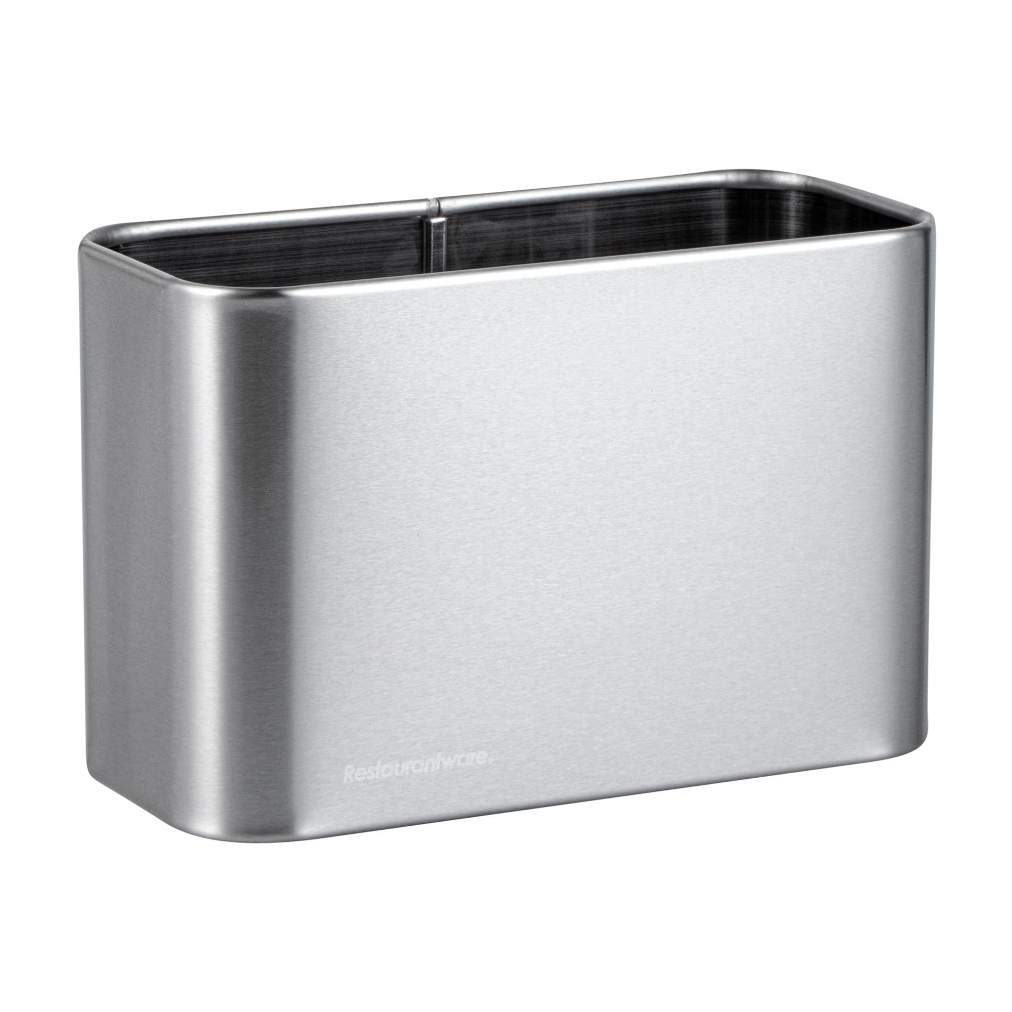 Restaurantware -Met Lux - Organizador de utensilios de 7.09 x 3.39 x 5.12 pulgadas, 1 organizador de utensilios con base pesada, 4 compartimentos, con bandeja de goteo, soporte para utensilios de