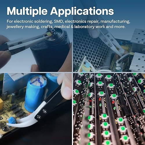 Vista 14 de MMOBIEL Pinzas de soldadura de punta de cerámica resistentes al calor 1600c/3000F para reparación de electrónica, joyas, computadora, trabajos