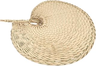 OUNONA 1pieza Abanico Portátil Hecho Mano De Tejida Ventilador De Mano De Verano Elegante Decoración Para Hogar Uso Interior y Exterior Color Amarillo