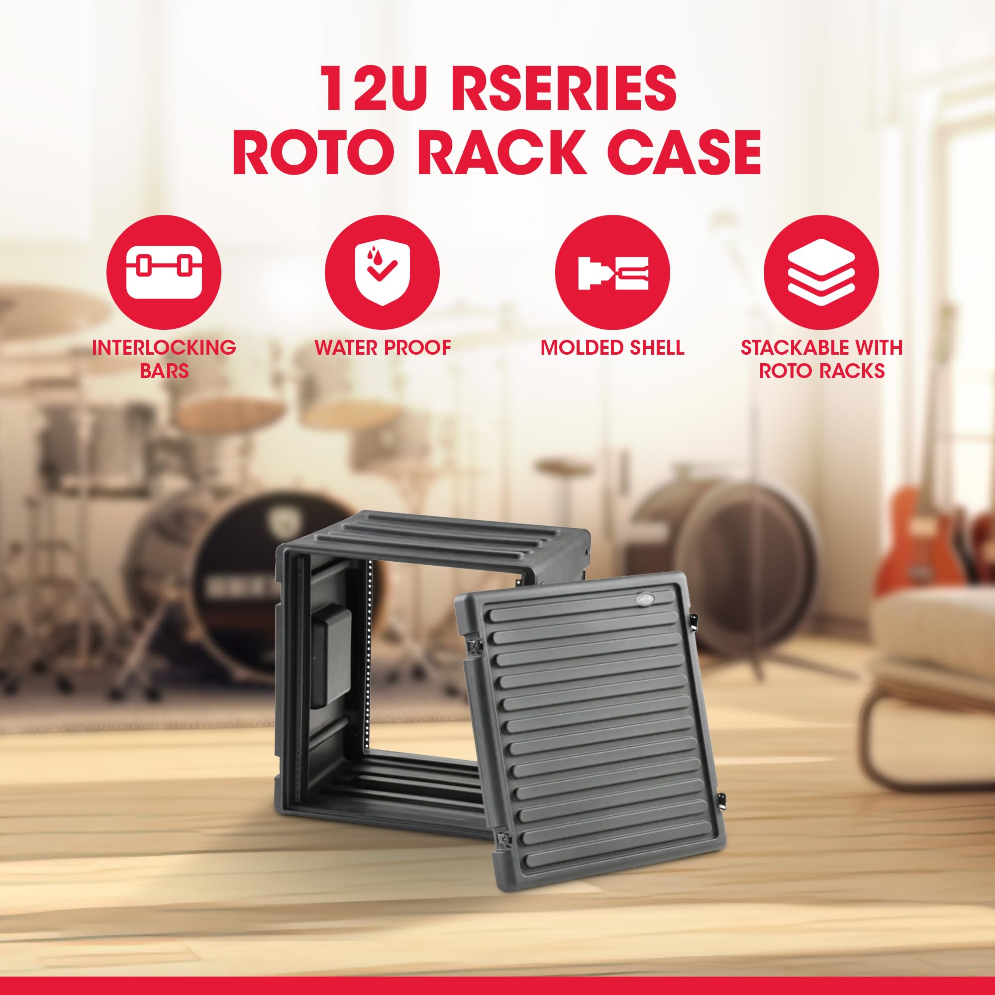SKB 12Uラックケース Amazon.com: SKB 12U Roto Rack Case - Durable Polyethylene