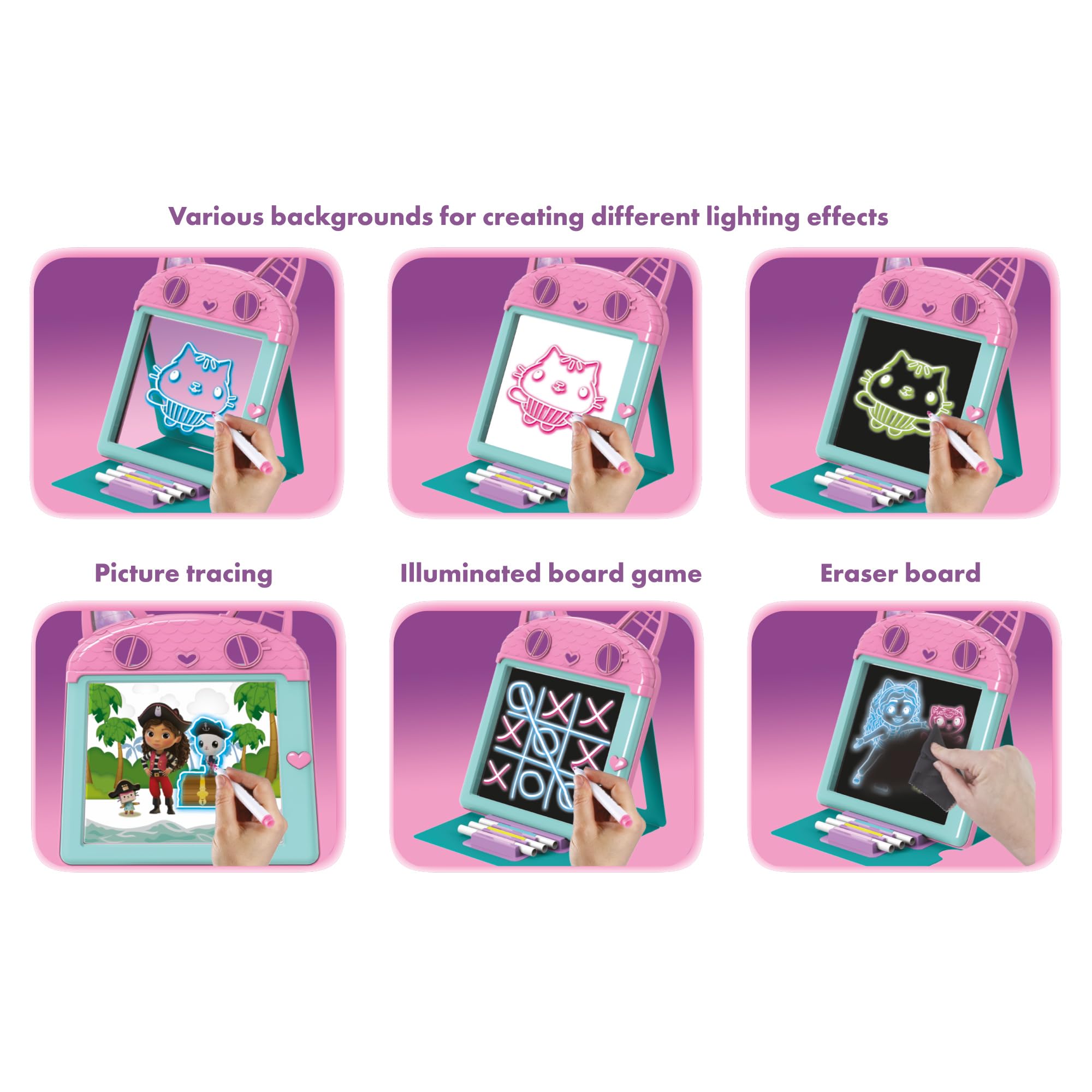 Gabby's Dollhouse Glowpad - Tablette à Dessin Lumineuse Magique Pour Enfants Dès 3 Ans, Créez Des Images Qui Brillent Partout !