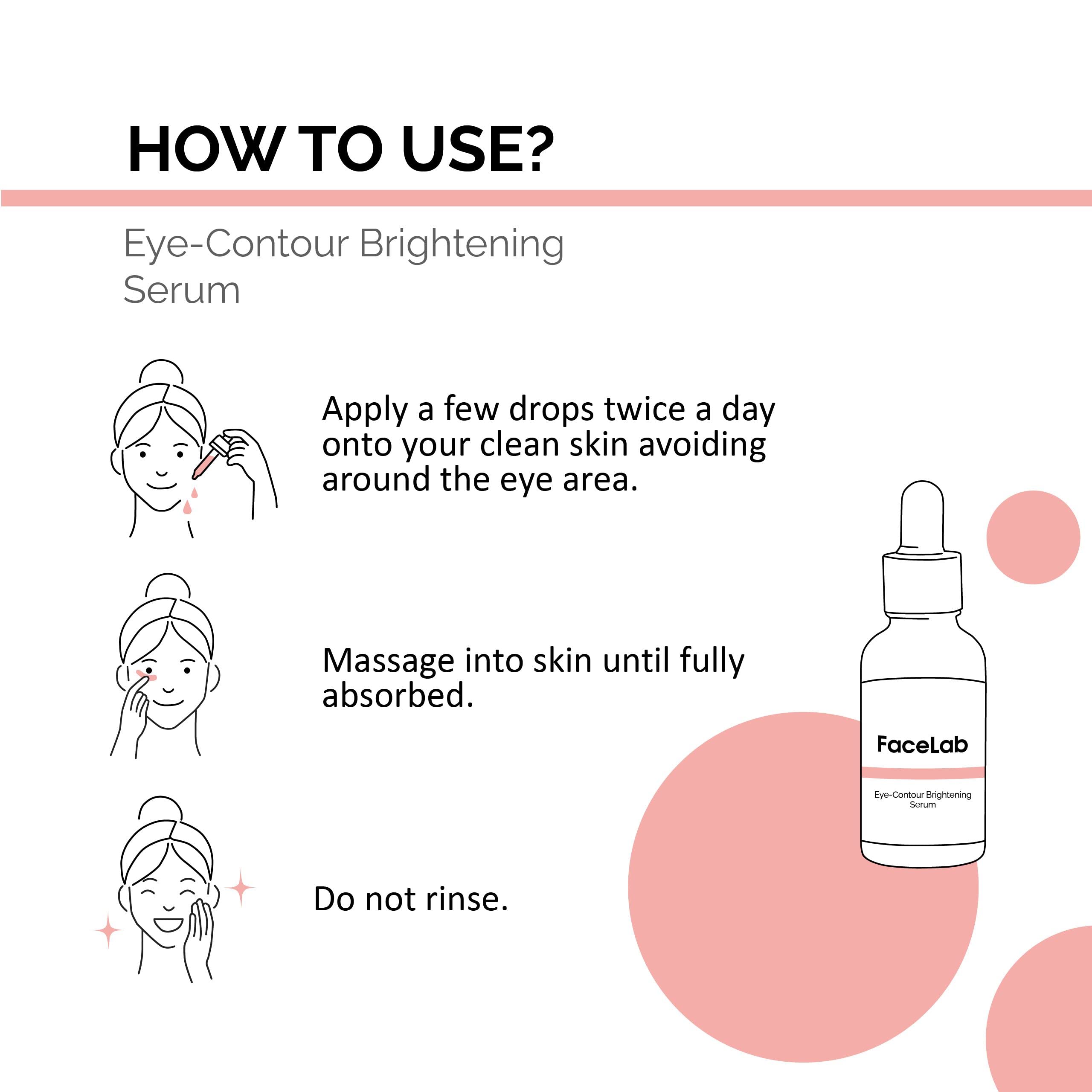 FaceLab Eye Contour Serum, Anti-Aging Algae Extract Brightening Revitalizing Eye Serum with Hyaluronic Acid&Peptides for - Image 3