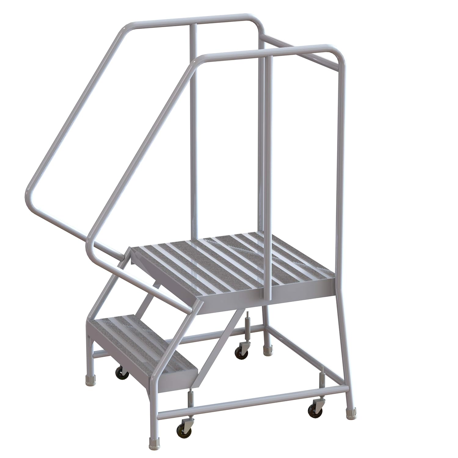 Tri-Arc WLAR103245-D4 3-Step, 21" Deep Top Rolling Ladder with Handrails, 24" Wide Grip Strut Tread