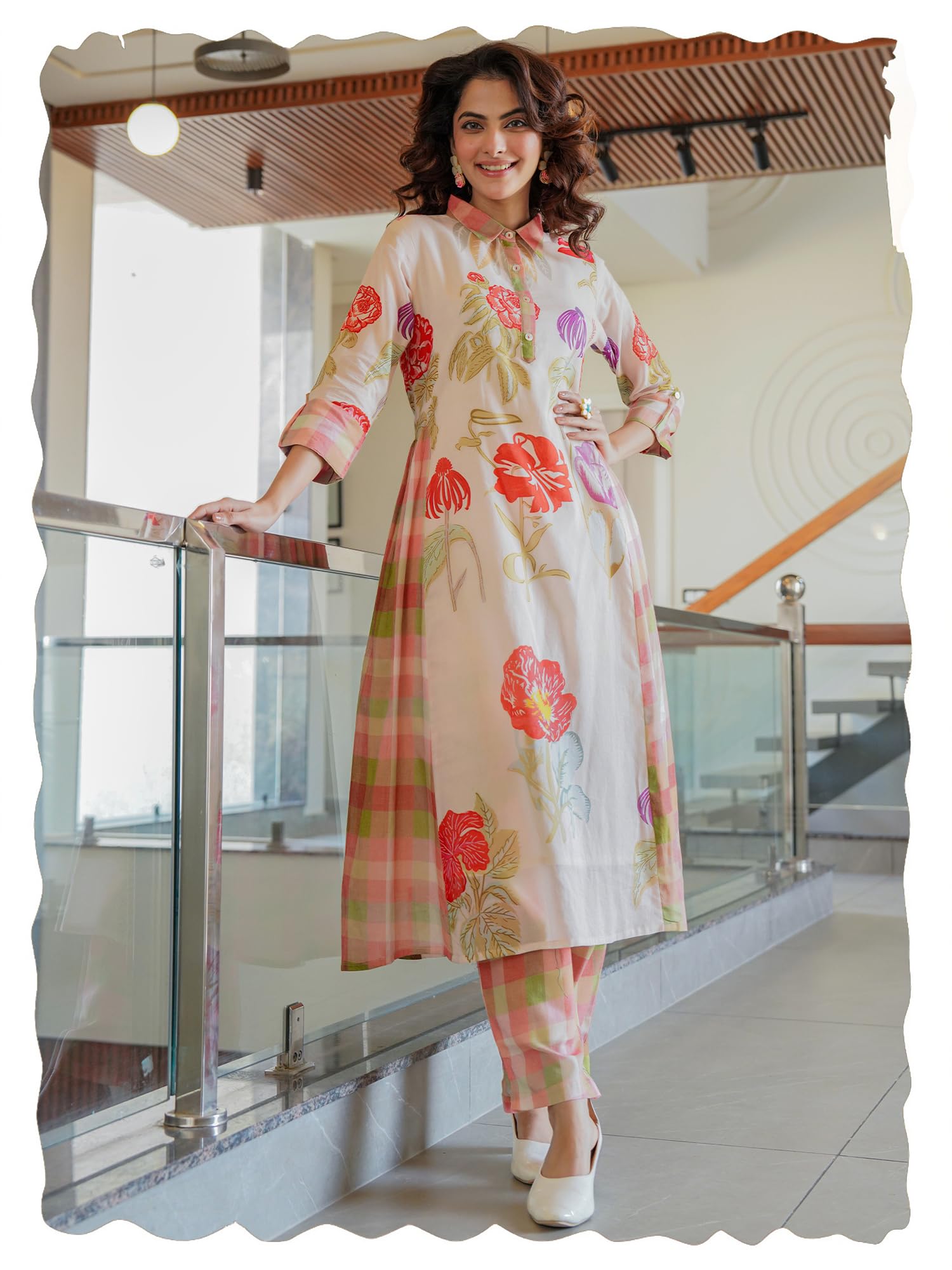 indo era Women's Cotton Ethnic Co-Ord Set | Kurta Pant Set | Stylish Cotton Suit Set for Women,11246-picture-43