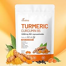 Turmeric Curcumin Supplement with Black Pepper Capsules, 1000mg Pure Turmeric Curcumin 95% Curcuminoids Softgels, Enhanced Absorption, Joint Support, Non-GMO, Gluten-Free