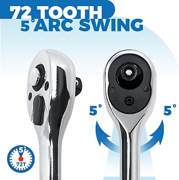 Der Erwachte 1/4-Inch Drive Ratchet, Quick-Release Reversible Ratchet Wrench, 72-Tooth 1/4 Drive Ratchet Handle, Chrome Alloy Made, Cr-Mo Head,Full Polished