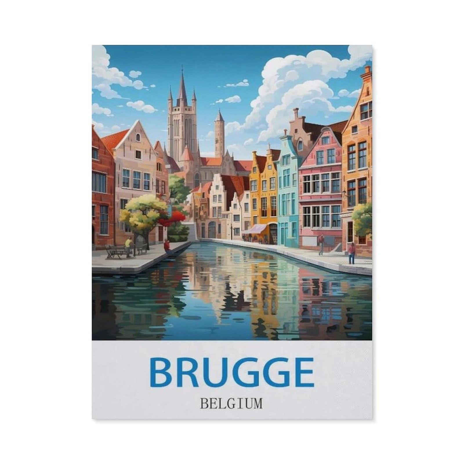 BEAYODKP DIY 5D Diamond Painting，Brugge Belgium（50x60cm）
