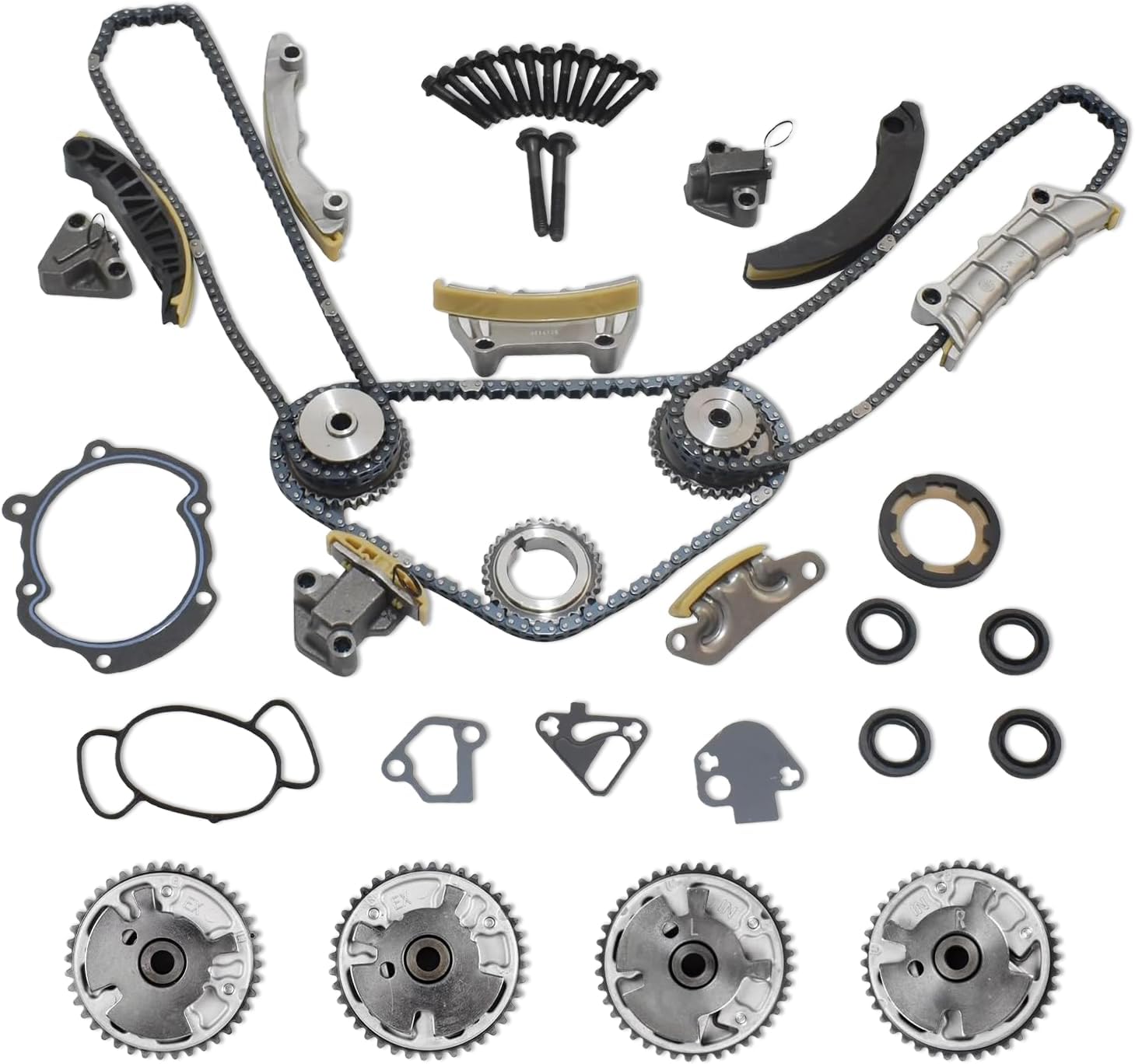 3.6 Timing Chain Kit Compatible with 2.8L 3.0L 3.6L Chevy Equinox Malibu Traverse GMC Acadia Cadillac CTS SRX Buick Enclave w/VVT Sprockets