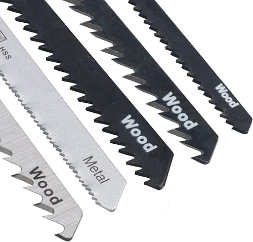Miniatura 5 de 100pc T Shank Fitting Jigsaw Cutting Blades Set For Plastic Wood Metal HCS Blade
