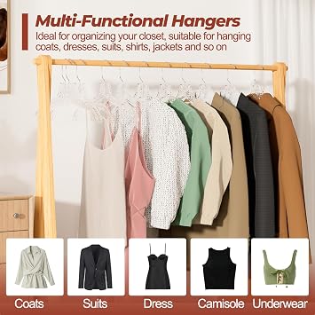 Clear Crystal Plastic Hangers 12 Pack, Heavy Duty Clothes Hangers