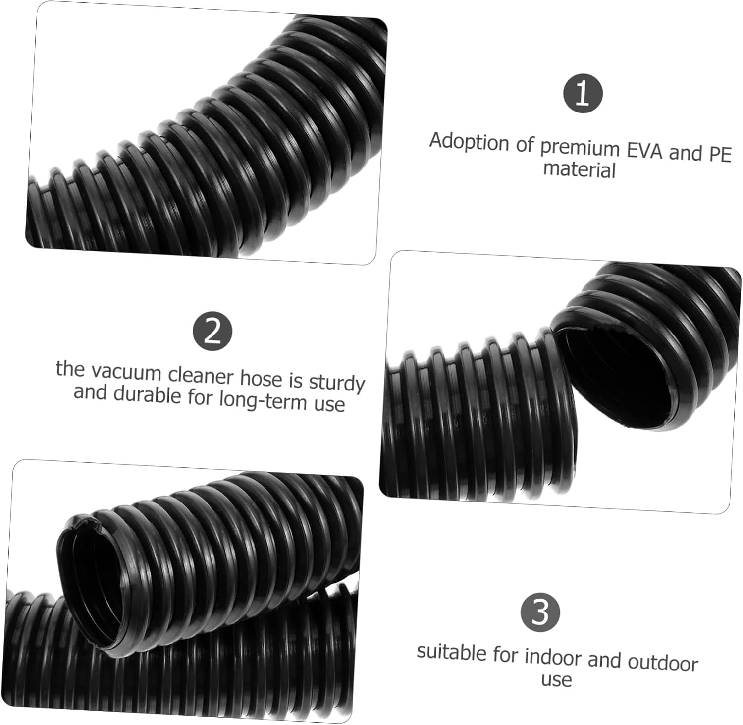 Cabilock 2pcs Flexible Vacuum Cleaner Hose Inner Outer Compatible Vacuum Accessories for Efficient Cleaning Hotels Guesthouses Car Washes