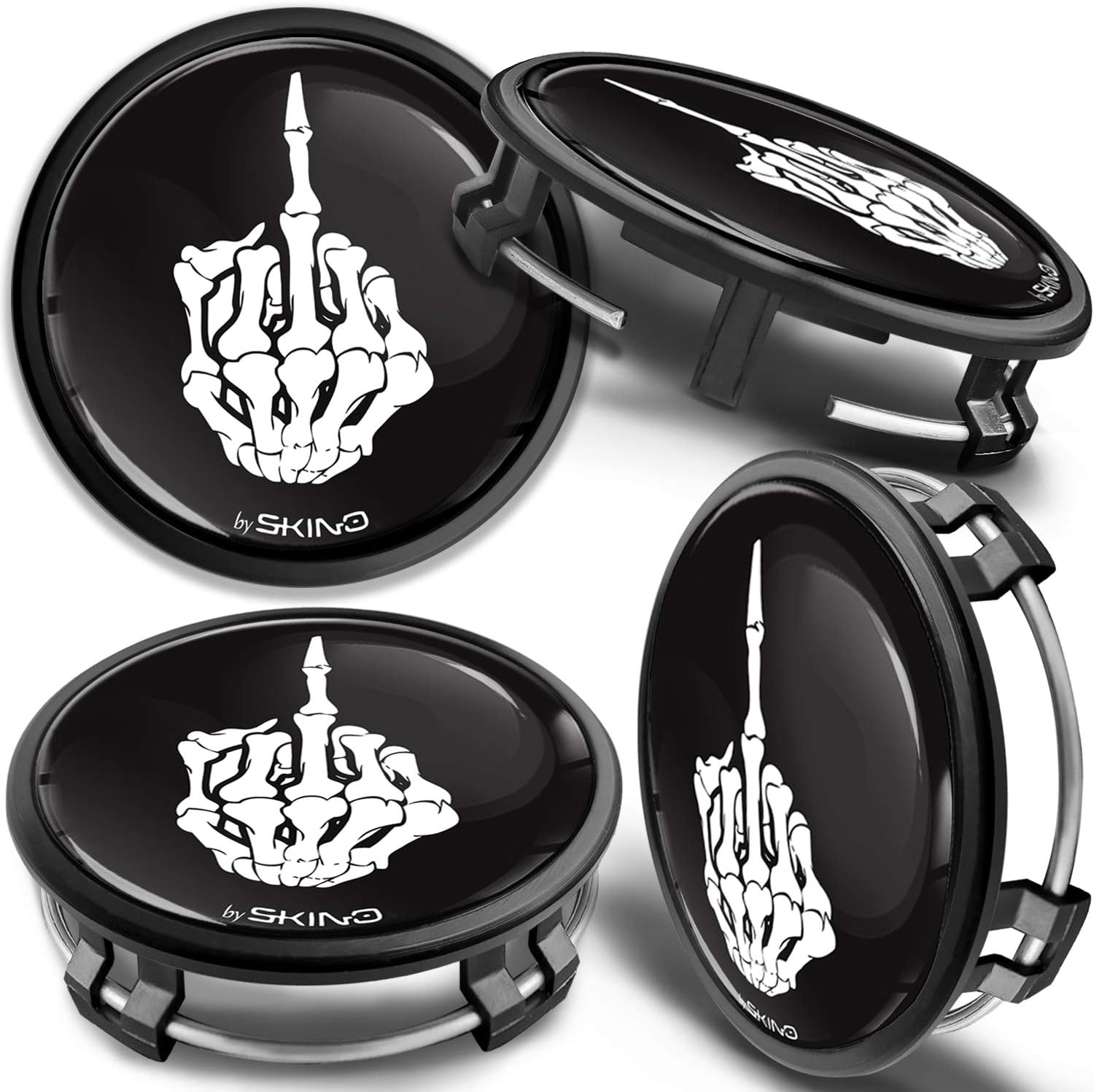 Set of 4 x 75mm Wheel Centre Caps Compatible with Mercedes Benz B66470207 / B66470200 Black CM 22 X