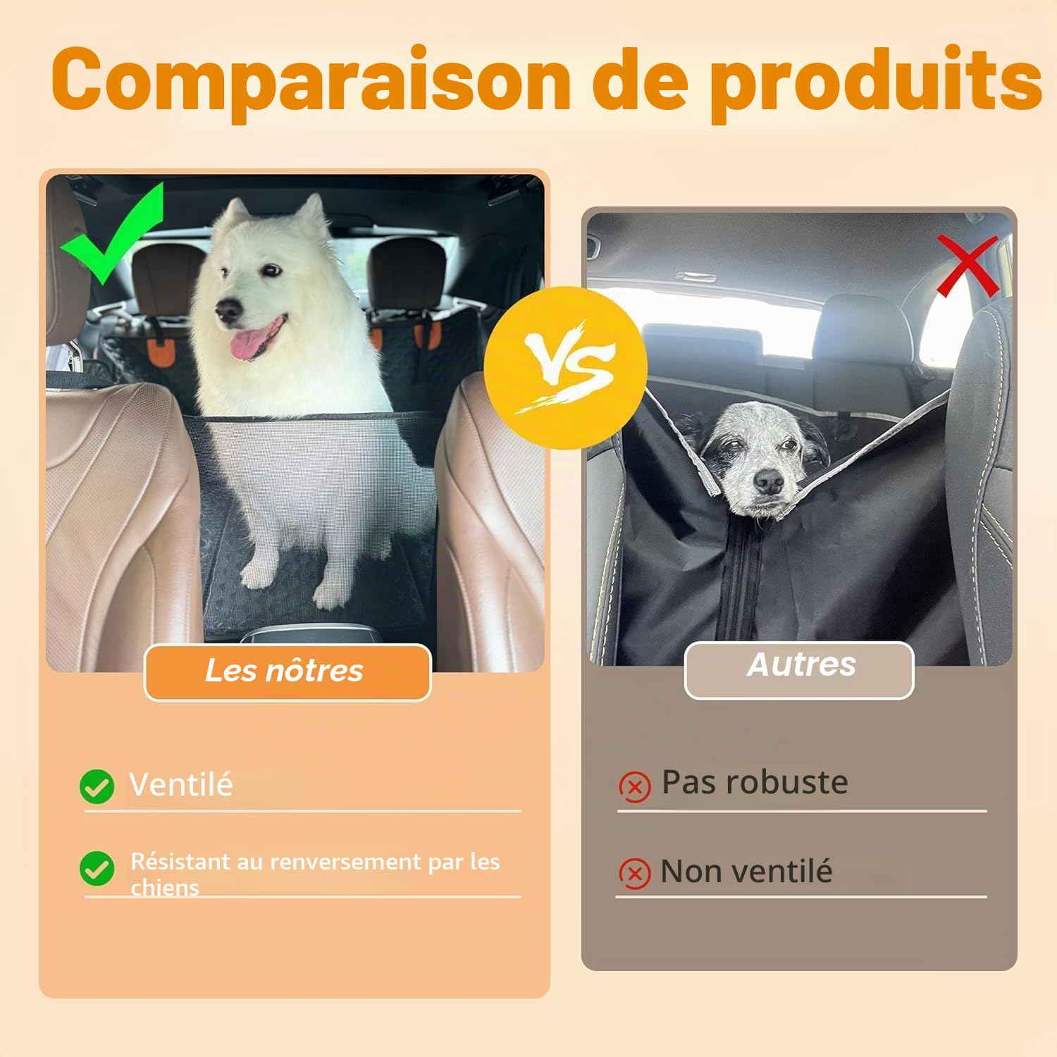 BingoPaw Protection Siège Voiture Chien: Extension Housse de Siège Auto Arrière Imperméable et Anti-Rayures avec 8 Panneaux Solide, Universelle pour Voiture SUV et Camionnette