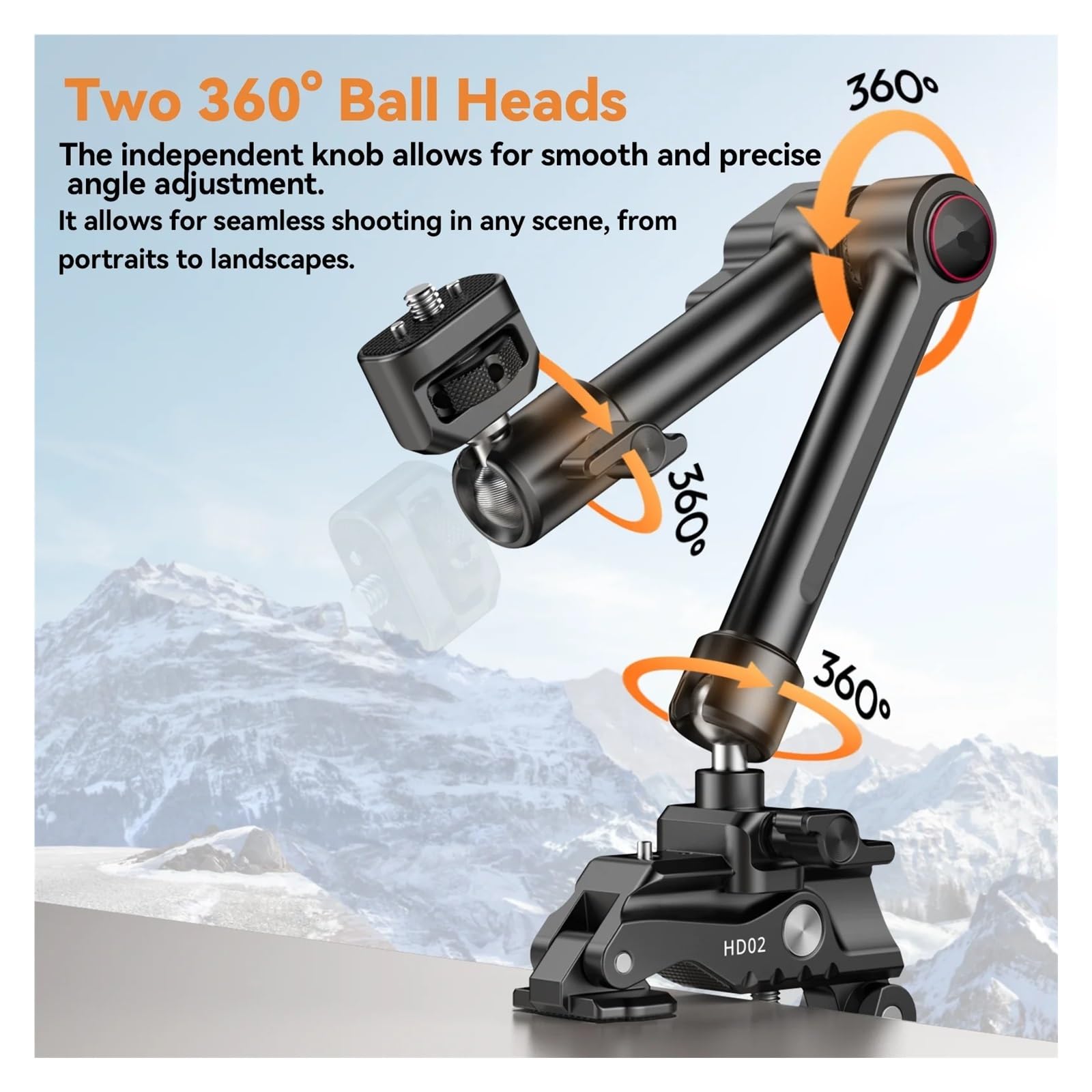 Clip a vite 1/4 con testa a sfera mini a 360° Super Clamp
