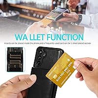 Vista 6 de Asuwish Funda de teléfono para Samsung Galaxy A13 5G con protector de pantalla de vidrio templado, soporte para tarjetas de crédito, soporte