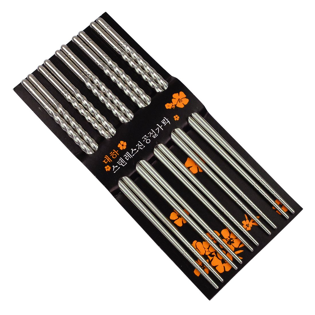Stainless Steel Spiral Chopsticks, 20 Pairs