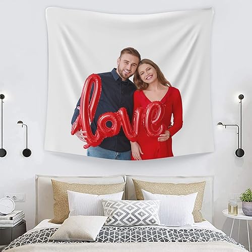 Miniatura 5 de Mocsicka Pancartas y letreros personalizados para cargar imágenes de tapiz para dormitorio (negro, 90 x 60 pulgadas horizontal)