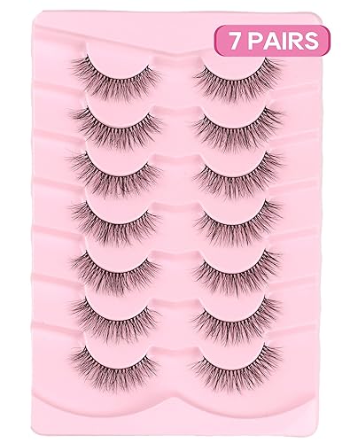 Miniatura 7 de Pestañas postizas naturales de Jiocolor, pestañas cortas con rizado en C, pestañas falsas de aspecto natural, paquete de pestañas esponjosas, 7