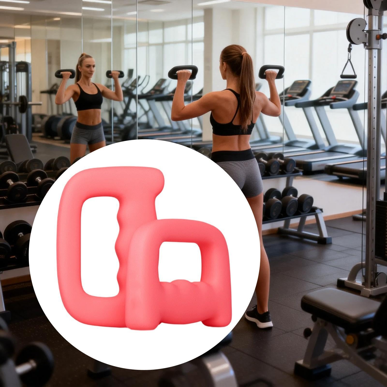 2 Pezzi Manubri Fitness Ergonomici Antiscivolo Ghisa Sagomata Impugnatura Nonslip Ideali per Allenamento Petto Braccia Spalle Curl Usati in Casa Uffic, Rosa Rossa 1.5 kg
