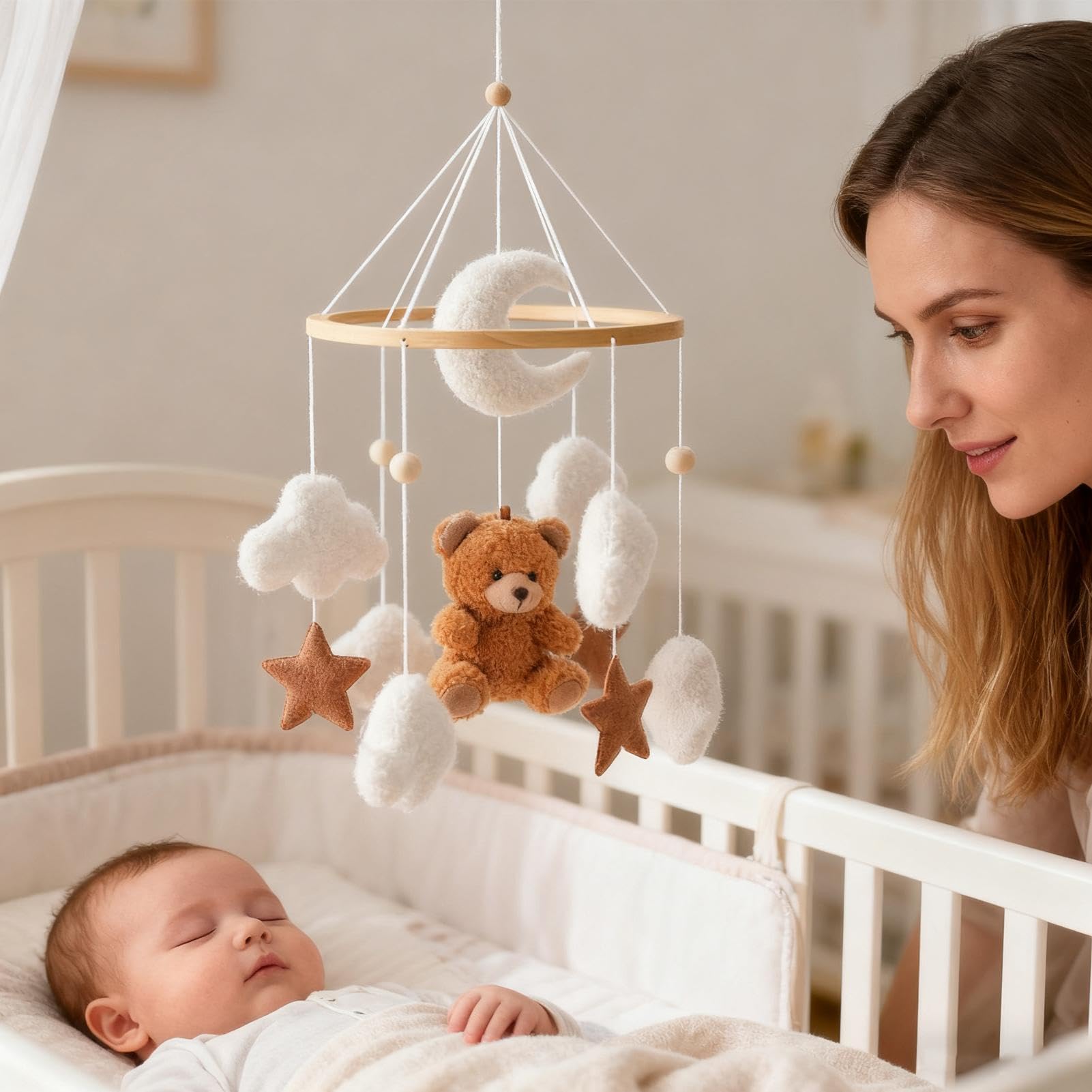 Giostrina Per Culla - Orso Stella Decorazione Per La Cameretta, Succhietto Girevole E Appendibile, Ornamento Estetico Per | Giostrina Per Culla Per Bambini, Ragazze, Ragazzi