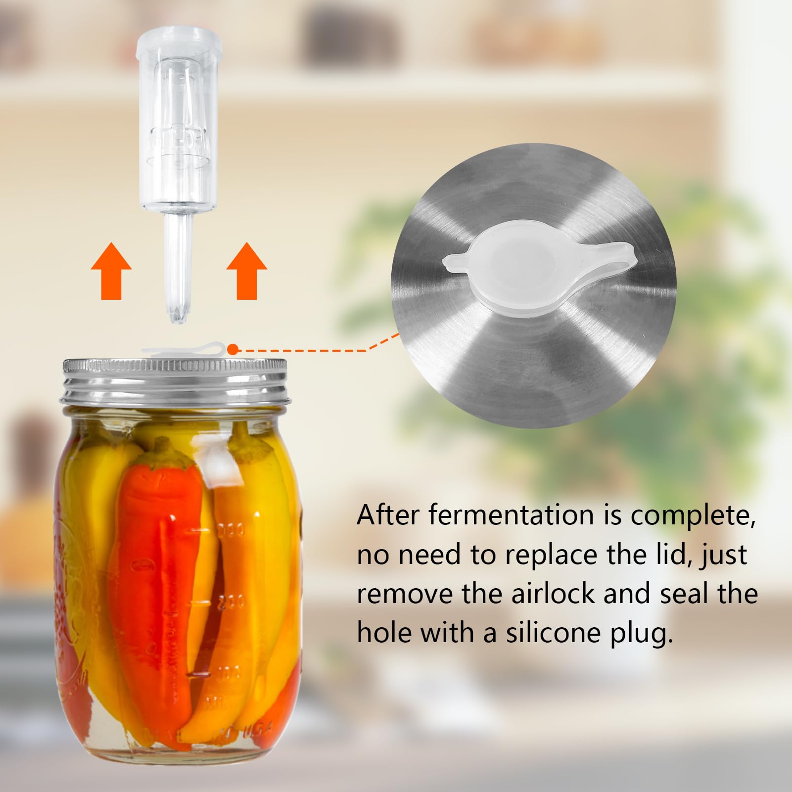 Artcome Set di 32 coperchi di fermentazione con chiusura ad aria, tappi di fermentazione per vasetti grandi a bocca larga