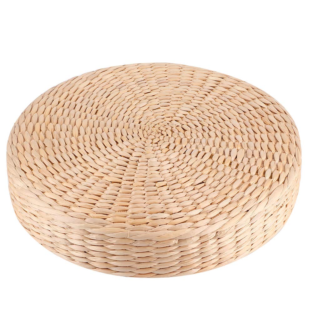 Cojín de Asiento Japonés Puf Redondo Tatami Cojín de Silla Cojín de Asiento de Yoga Estera de Piso de Punto Jardín Comedor Decoración para el Hogar Al Aire Libre (30 Cm X 5 Cm)
