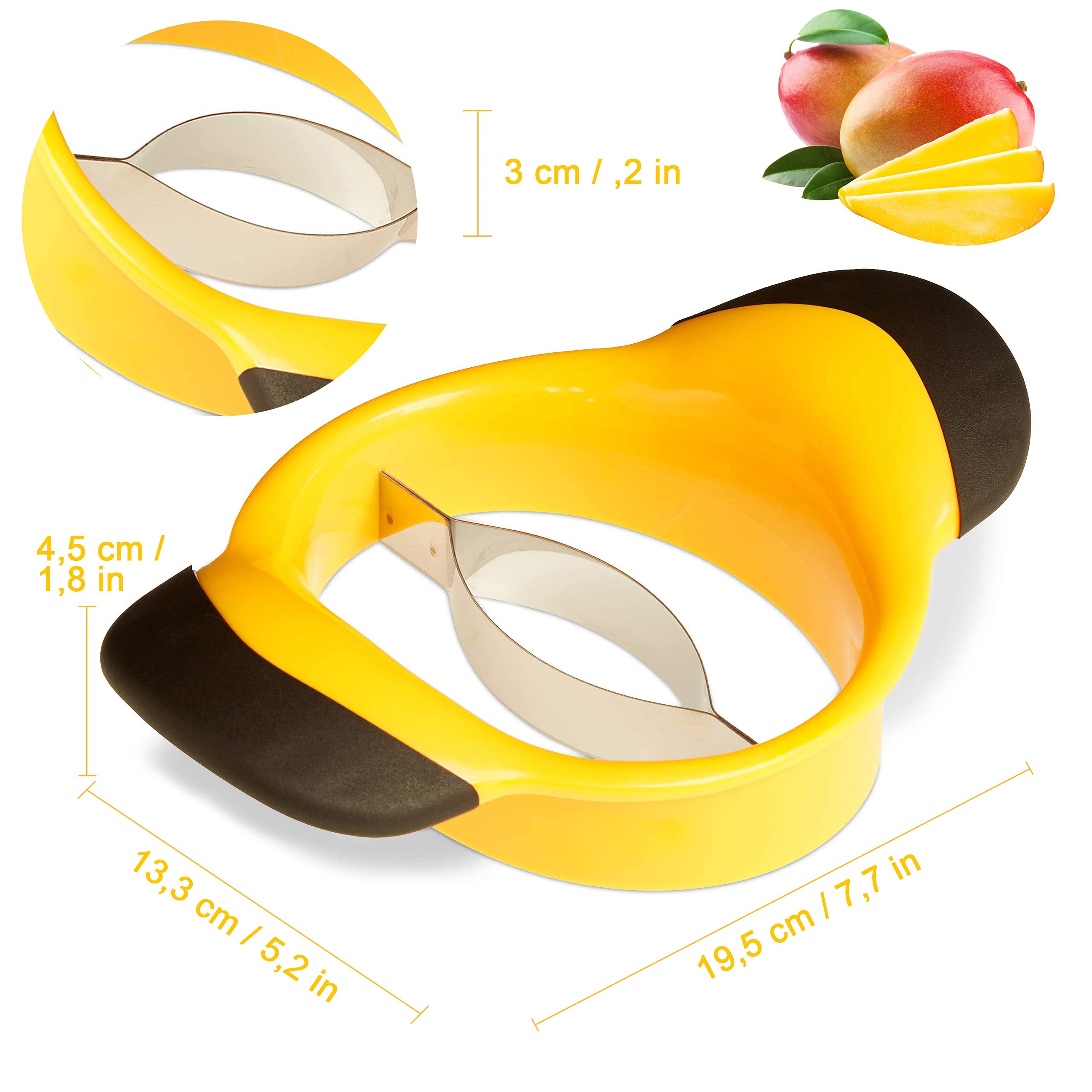 Affettatrice Per Mango, Sbucciatrice E Utensile Per La Rimozione Del Nocciolo Con Lama In Acciaio Inossidabile Microdentata~p180178385