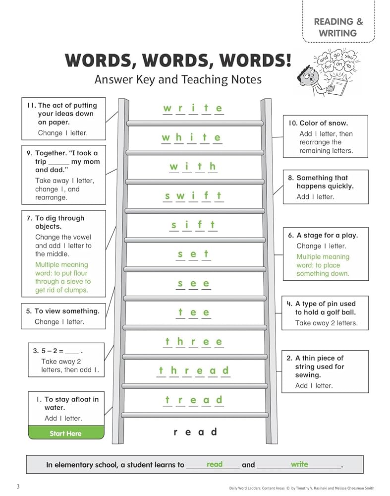 amazon-com-daily-word-ladders-content-areas-grades-2-3-0078073627431-rasinski-timothy-v-cheesman-smith-melissa-books for Free Printable Word Ladder Worksheets Amazon.com: Daily Word Ladders: Content Areas, Grades 2-3: 0078073627431: Rasinski, Timothy V., Cheesman Smith, Melissa: Books for Free Printable Word Ladder Worksheets