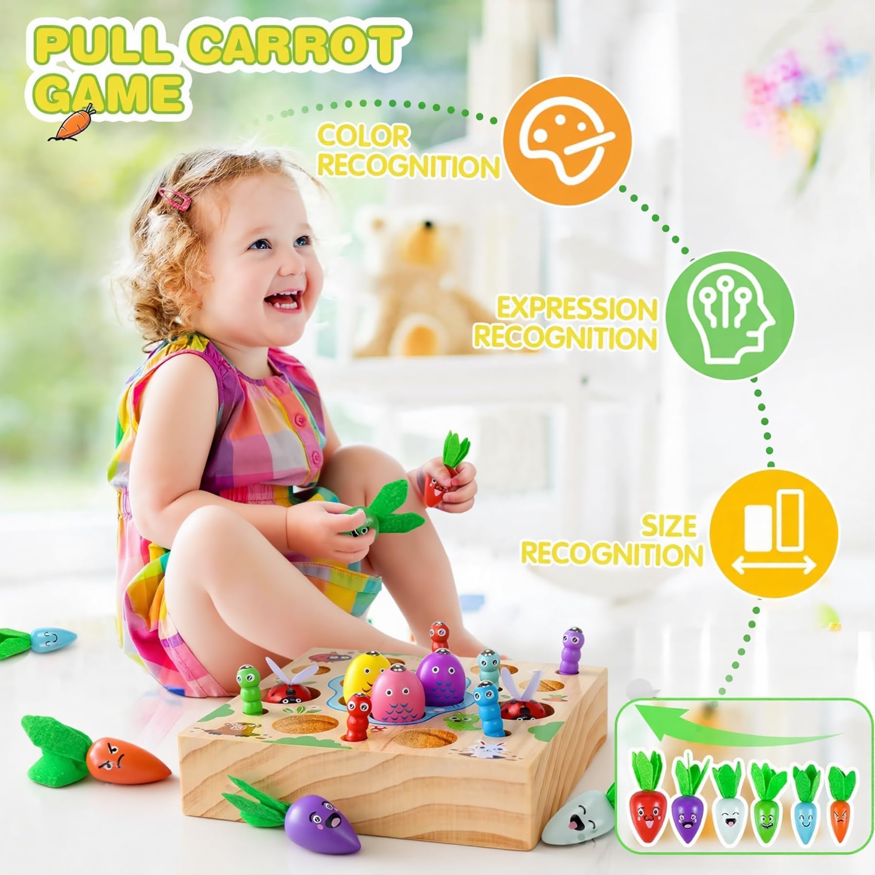 COOLJOY Giochi Montessori 2 3 Anni | 4 in 1 Magnetici di Pesca in Legno Abilità Motorie Giocattoli Educativi | magnetici Gioch| Compleanno Regalo per 2 3 4 Anni Bambini Ragazzi