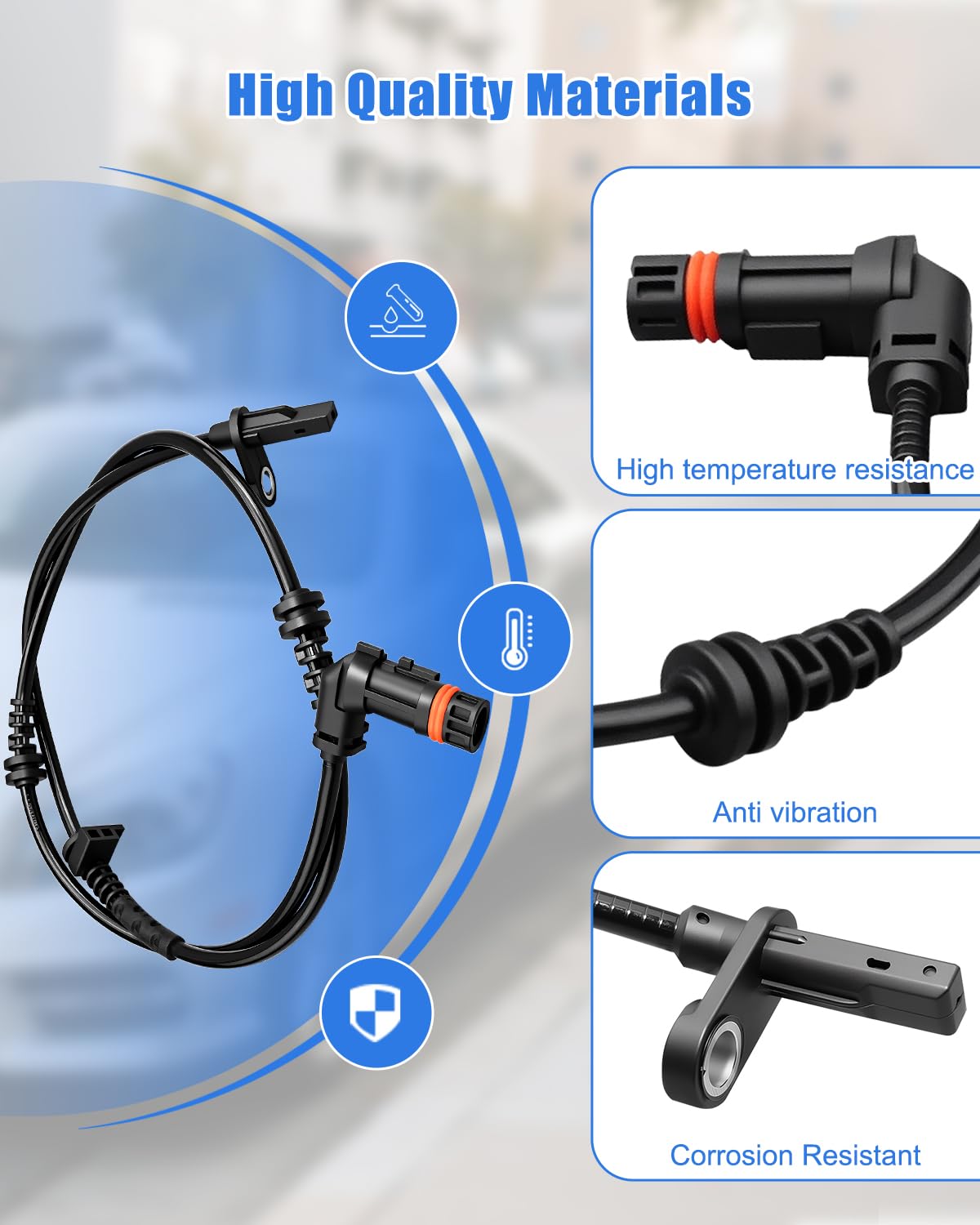 2 PCS Front ABS Wheel Speed Sensors Left Right Side Fit for Mercedes-Benz CL550 2009-2014 Fit for Mercedes-Benz S350 2012 S550 2007-2013 Replace A2215400517