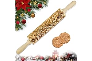 Engraved Rolling Pin for Festive Holiday Baking