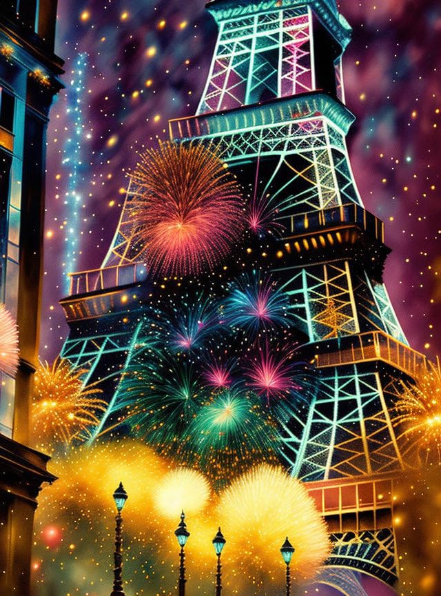 Affiches sur toile Feux d'artifice de Paris SERENDIPITP 58x90 cm sans cadre