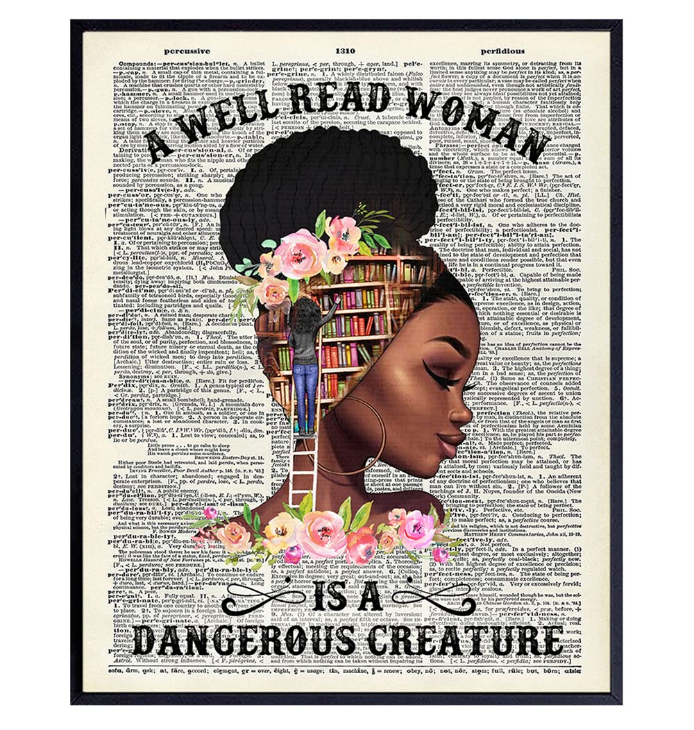 Buy African American Wall Art Classroom Decor Never Underestimate a Girl With a Book Black