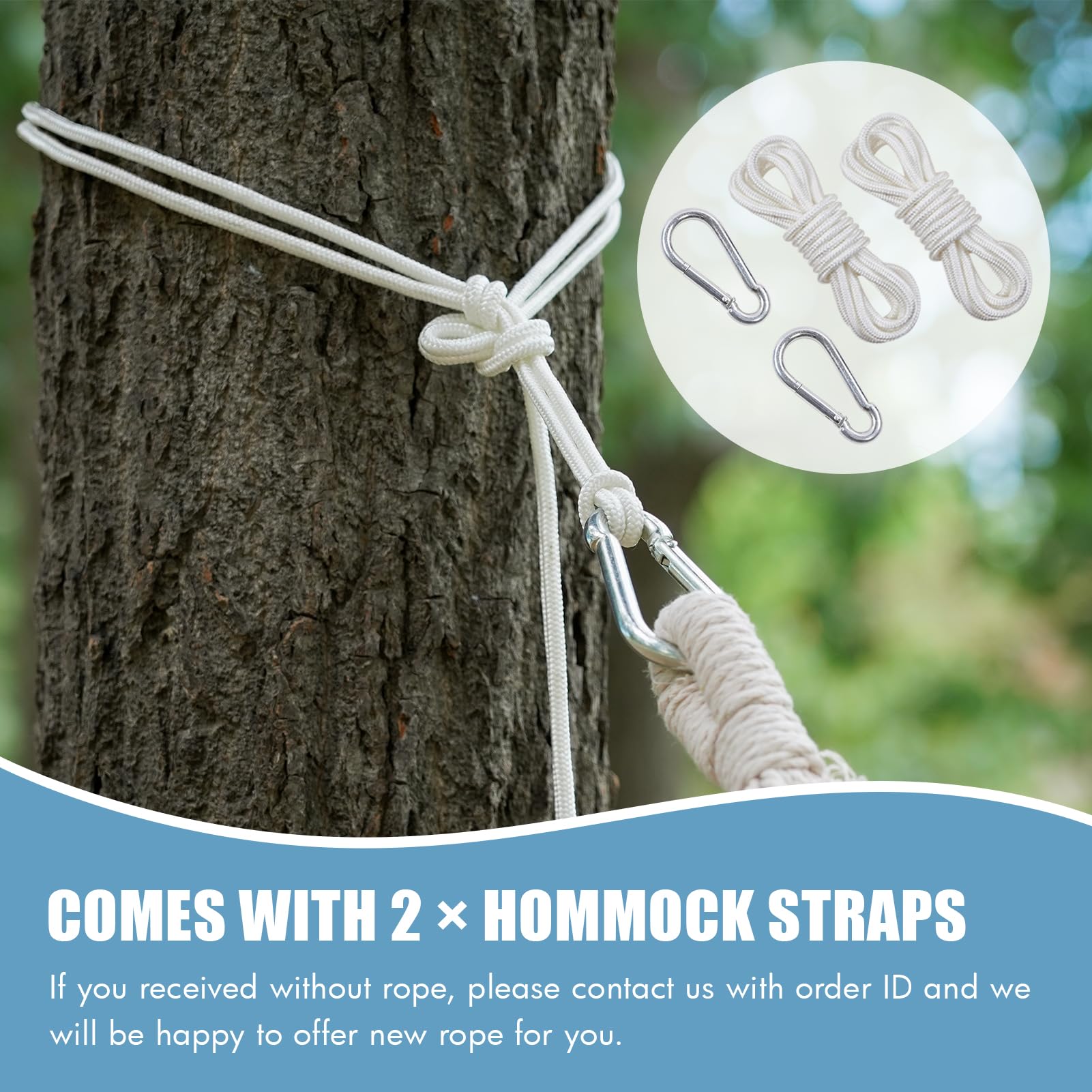 Hamaca para 2 personas con correas de árbol, hamaca doble brasileña, cama de camping portátil colgante para patio, patio, porche, uso en exteriores e interiores, hamaca de algodón suave con bolsa de