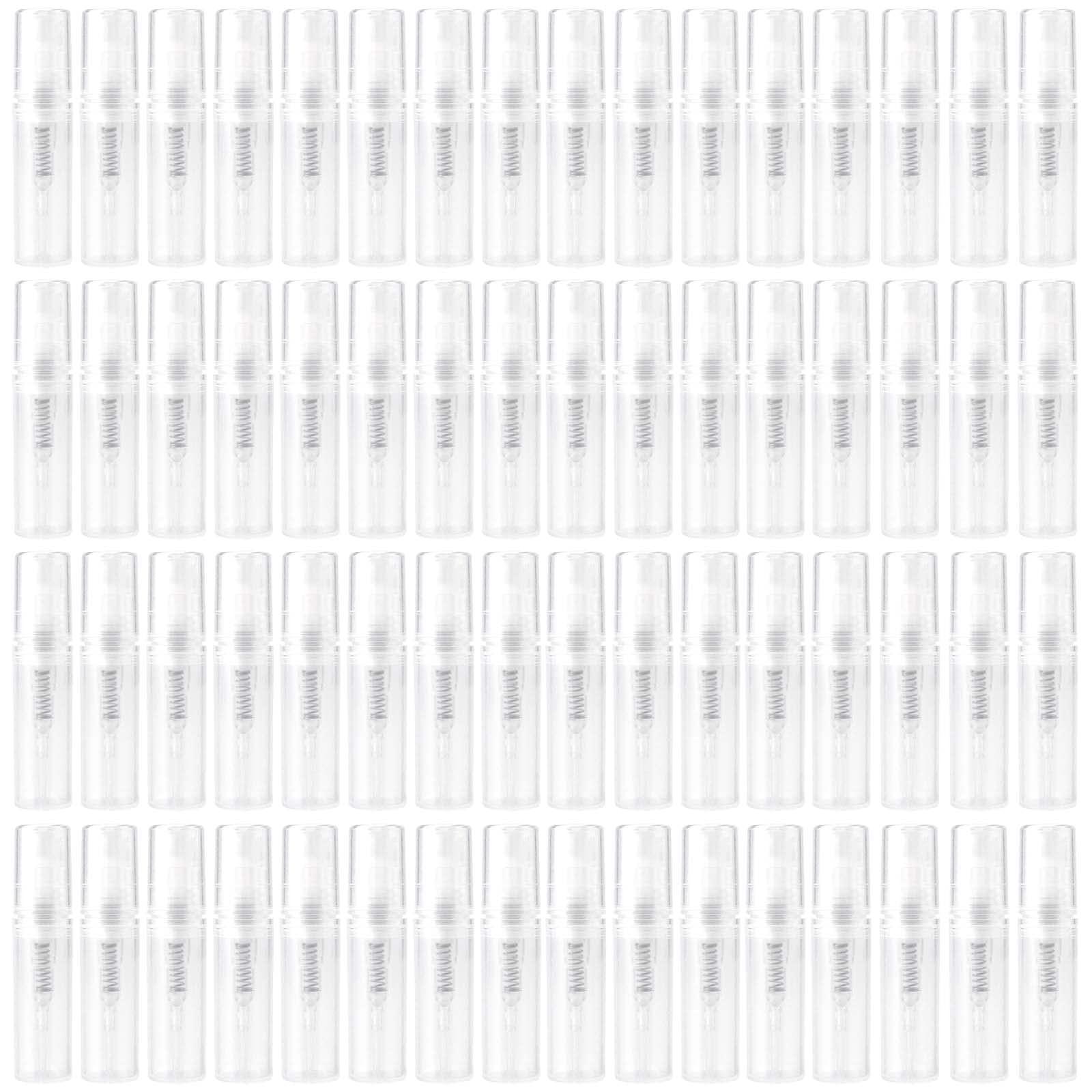 120 botellas de spray de muestra de 2 ml, botellas vacías de muestra de perfume, botella atomizadora para perfume, maquillaje, gimnasios y viajes cortos, transparente