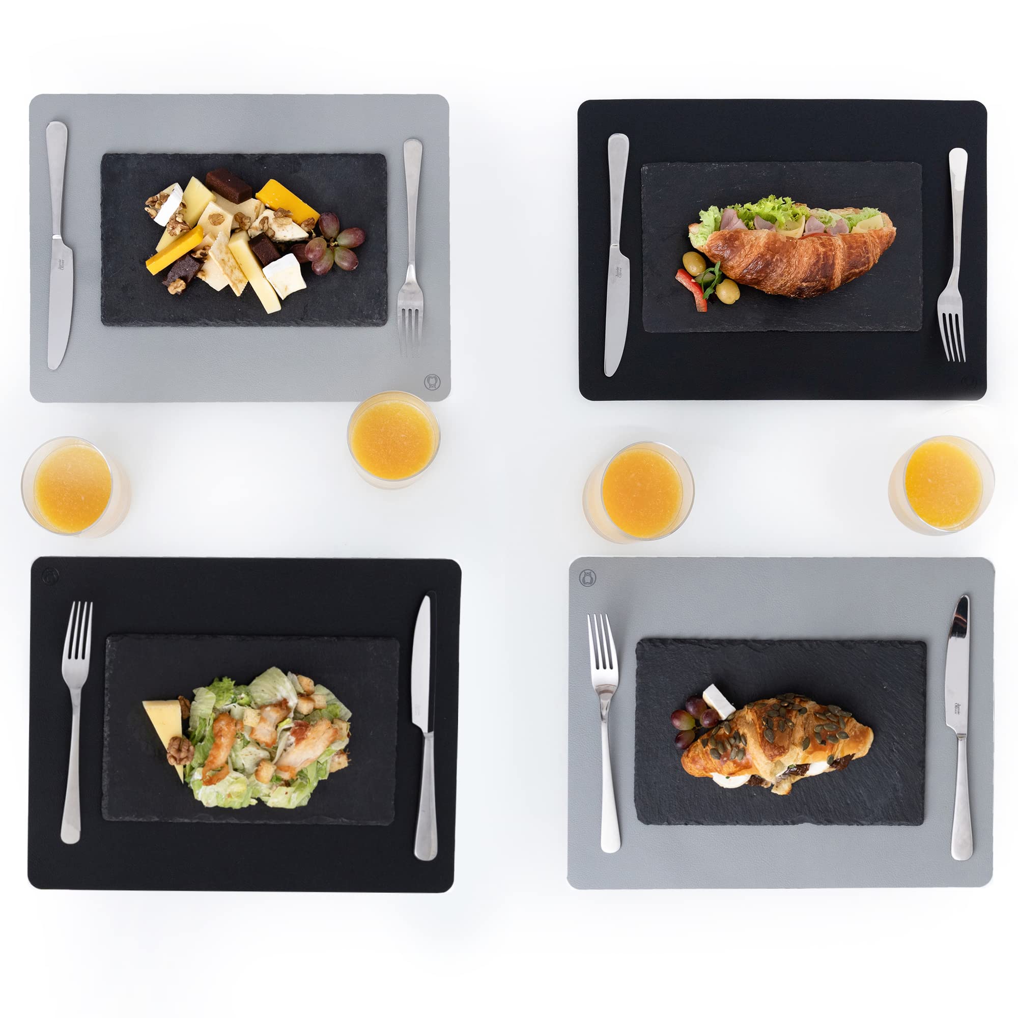 Italian PU Leather Desk Pad 3-in-1 Kit – Premium Dual-Sided Desk Protector - No Smell, No Wrinkles and Easy to Clean Desk Blotter - Office Desk Mat - Black Desk mat