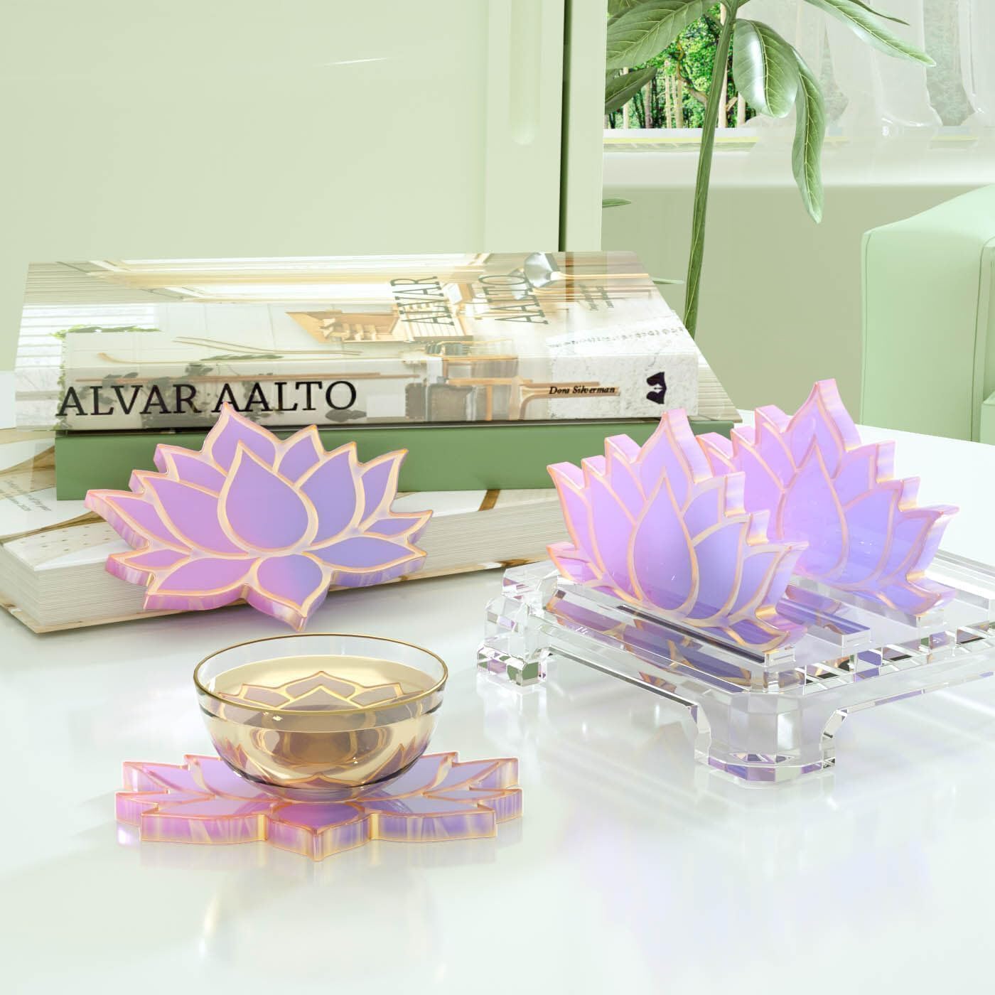 Lotus Flower Coaster Silicone Mold, Epoxy Resin Casting Mold, DIY Crystal Cup Mat Making Tool, DIY Crafts Decorations