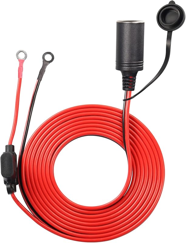 Cabo Carregador de Bateria 12 V SinLoon com Tomada para Acendedor e Terminais de Anel – 3 m