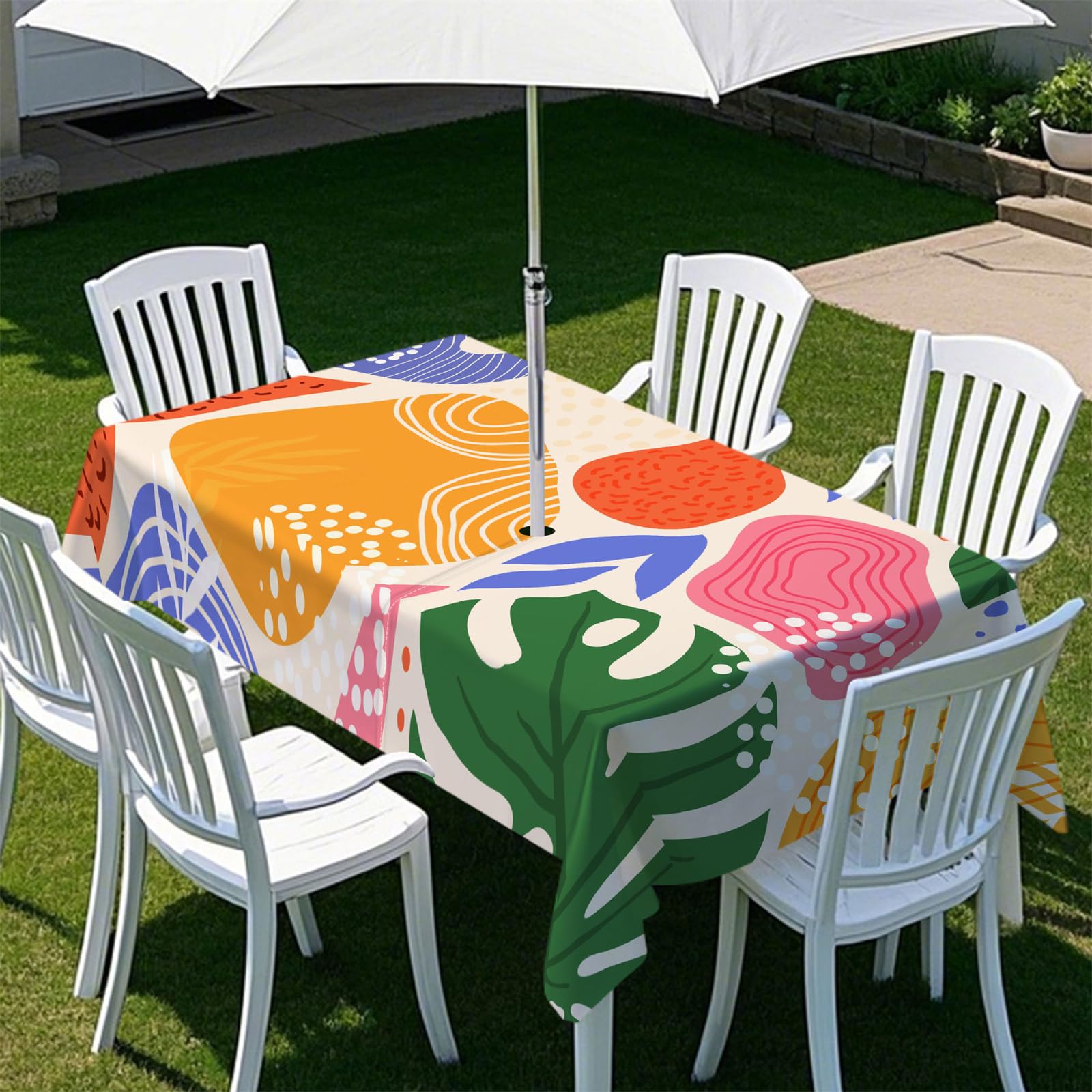 Nappe de jardin imperméable avec zip pour repas et barbecue sur la terrasse