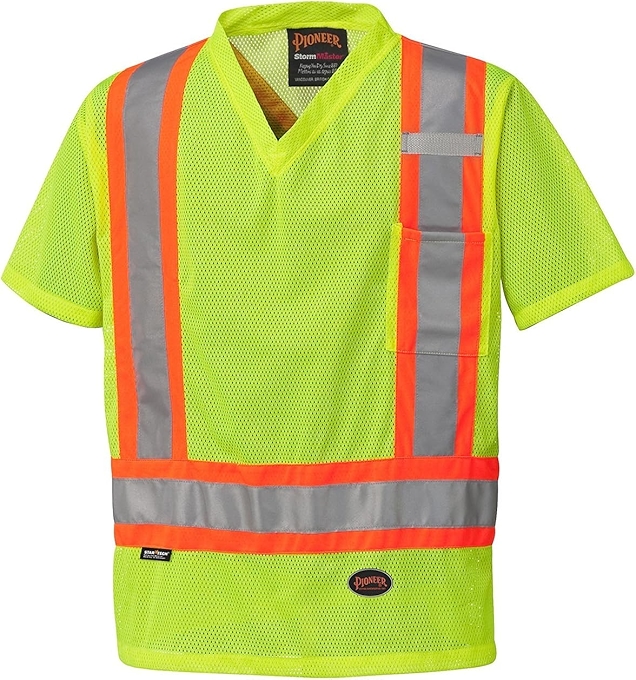 先锋高能见度透气安全工作T恤 - 快干舒适款适用于建筑、交通和紧急情况