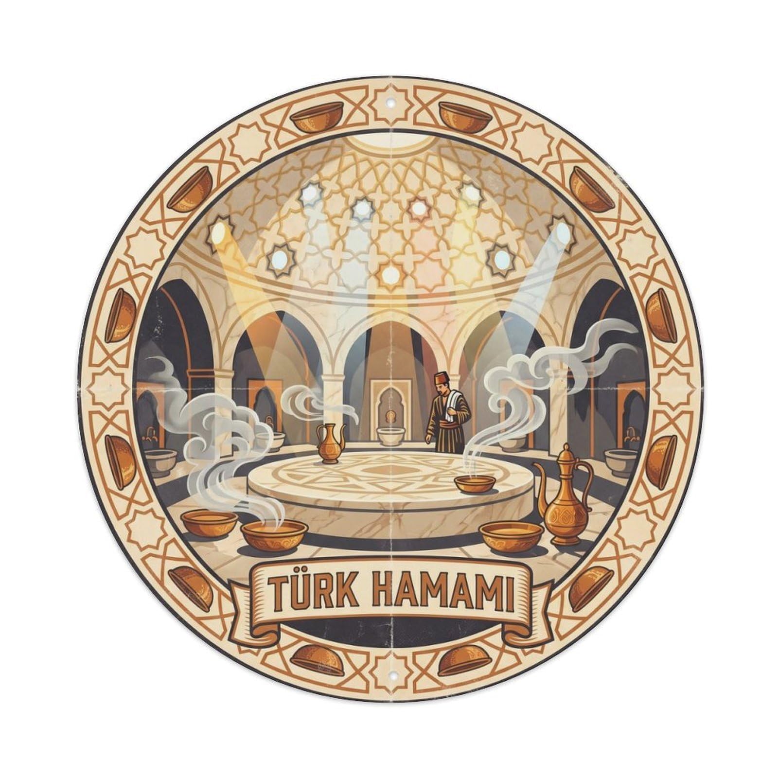 Hammam Turkish Bath Anatolian Travel Bold Color Metal Tin Sign