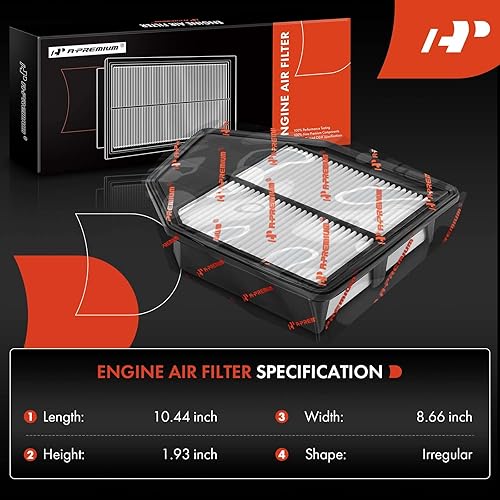 Miniatura 2 de A-Premium Filtro de aire de motor compatible con modelos Honda – Accord 2008 2009 2010 2011 2012, Crosstour 2012 2013 2014 2015 - L4 2.4L -
