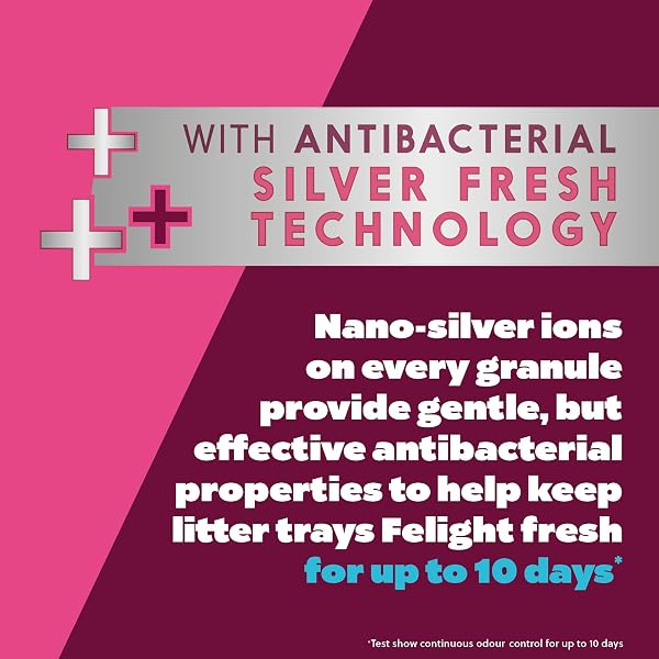 Felight | Non-Clumping Cat Litter with Antibacterial Silverfresh Technology | Prevents Odours for up to 10 Days | Made in the - 3