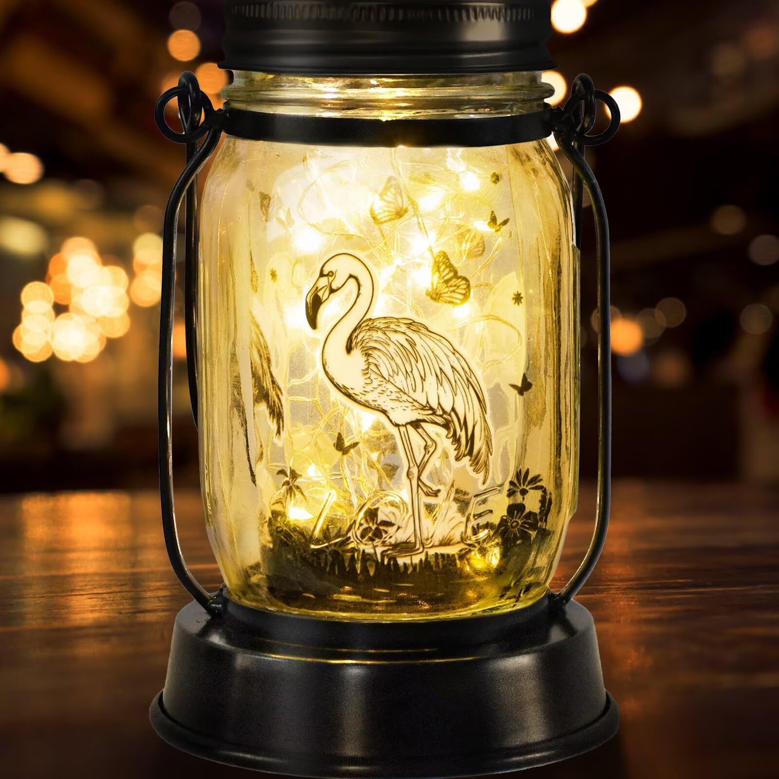 kyoryuger Flamingo Gifts for Women/Men Flamingo Lovers Solar Lantern Mom Birthday, Mothers Day, Solar Garden Decoration Outside for Yard, Patio,Backyard,Porch, Torches