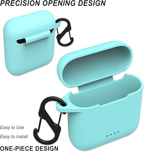 Miniatura 4 de Aotao Funda de silicona para TOZO T6, suave y flexible, resistente a los arañazos y golpes para auriculares TOZO T6 (verde azulado)