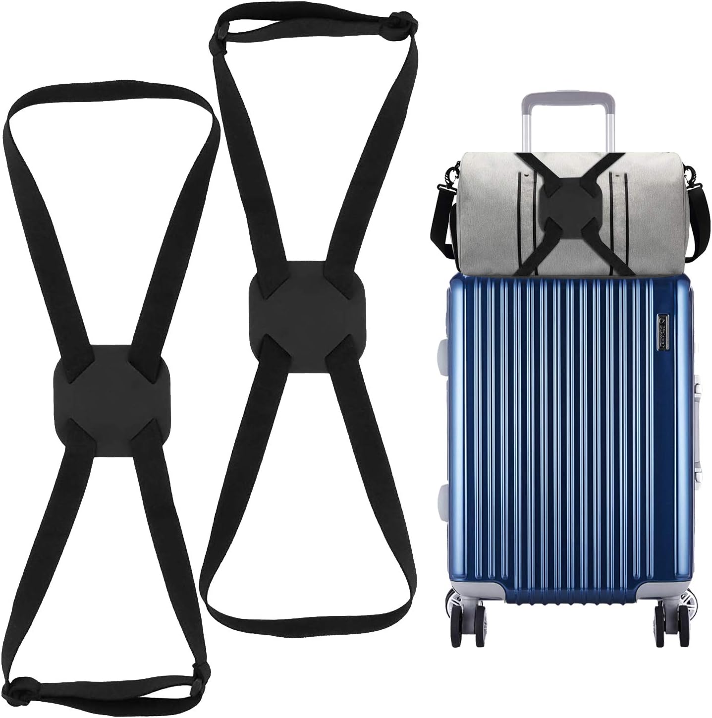 2 Pack Luggage Bungee, High Elastic Suitcase Adjustable Luggage Straps Suitcase Adjustable Belt with Buckles and More Applications