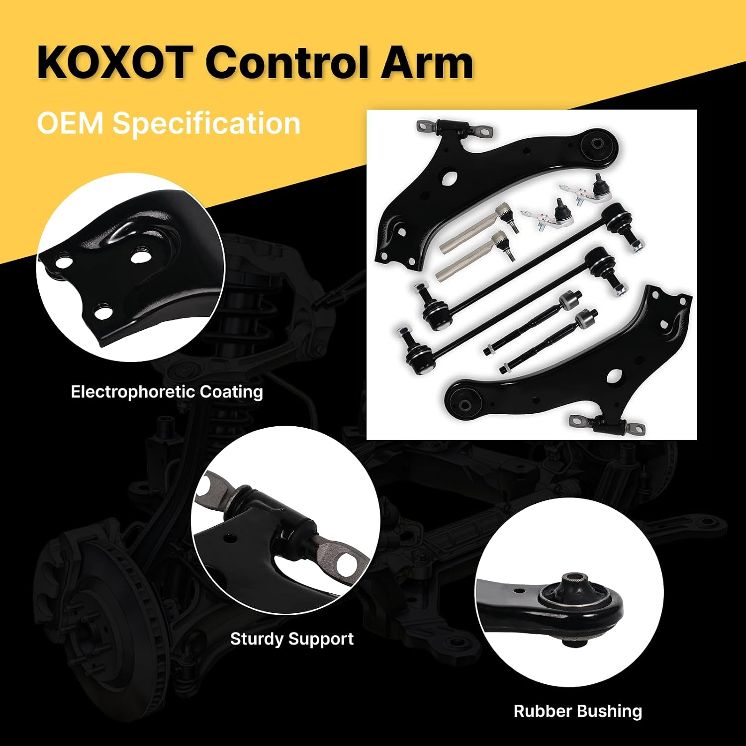 10Pc Front Control Arm Stabilizer Sway Bar End Link Tie Rod Fit for Toyota 2008-2016 2017 2018 Highlander, 2009-16 Venza, for Lexus 2010 2011 2012 13 14 2015 RX350 /RX450h K622944 K500188 K90344