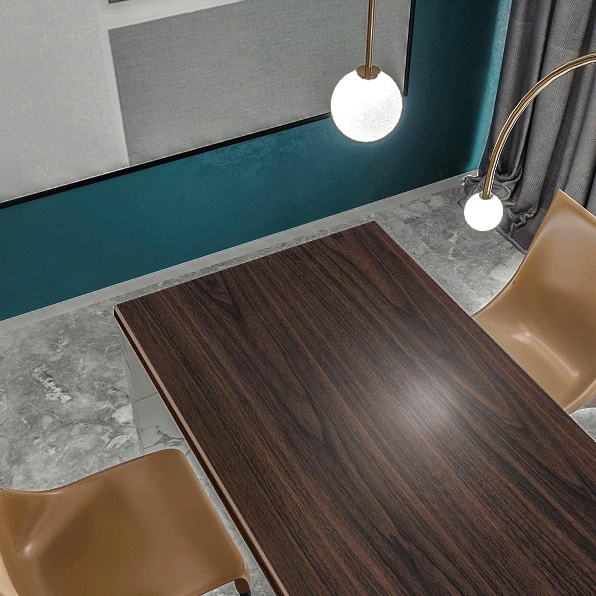 TOTIO Papel tapiz autoadhesivo de vinilo con efecto de madera marrón oscuro, de 48 x 157 pulgadas, color marrón oscuro, envoltura de vinilo de nogal, parte trasera adhesiva, plástico, impermeable